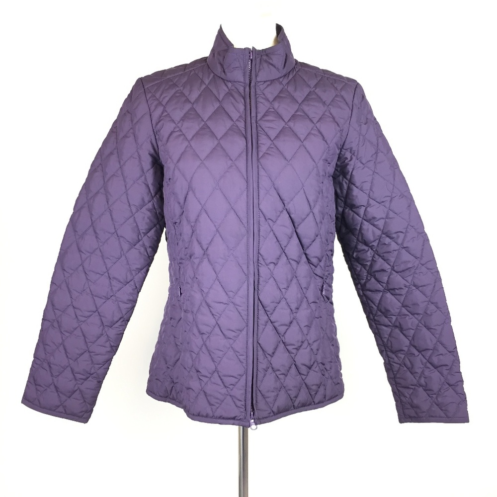 EDDIE BAUER purple Full Zip quilted jacket Sz M